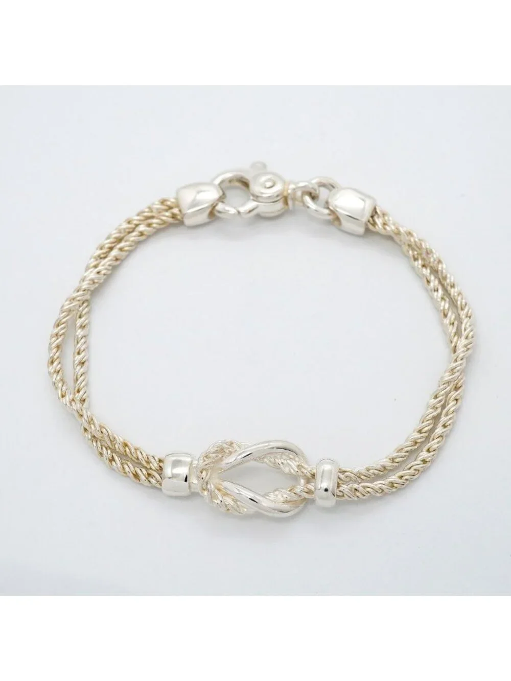 Tiffany & Co Bracelet Center Knot Double Rope 925 Sterling Silver